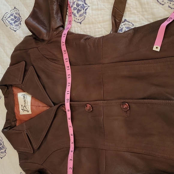 Vintage Berman's Leather Mid Trench W/Belt Approx Size M - Picture 2 of 8